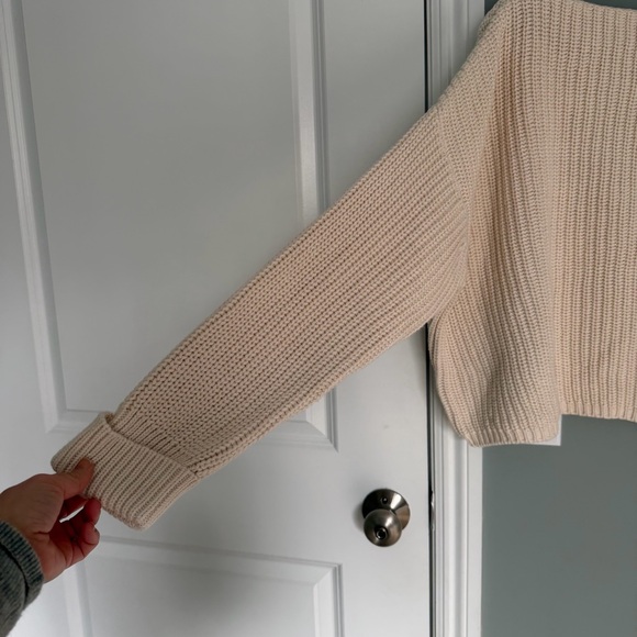 French Connection Millie Mozart 100% Cotton Boat Neck Knit Cream Sweater - Picture 2 of 16